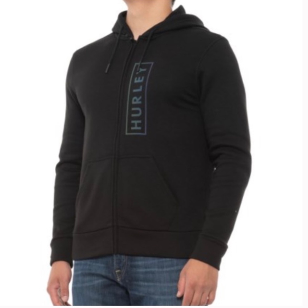 2/$29 Hurley full-zip hoodie black jacket size medium